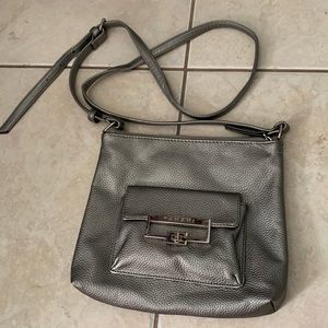 Silver cross body bag